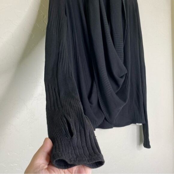 Fabletics Black Austin Wrap Thumb Hole Twist Front Cardigan Small - Picture 2 of 10
